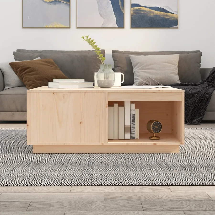Table basse 100x101x40,5 cm Bois massif de pin - 3