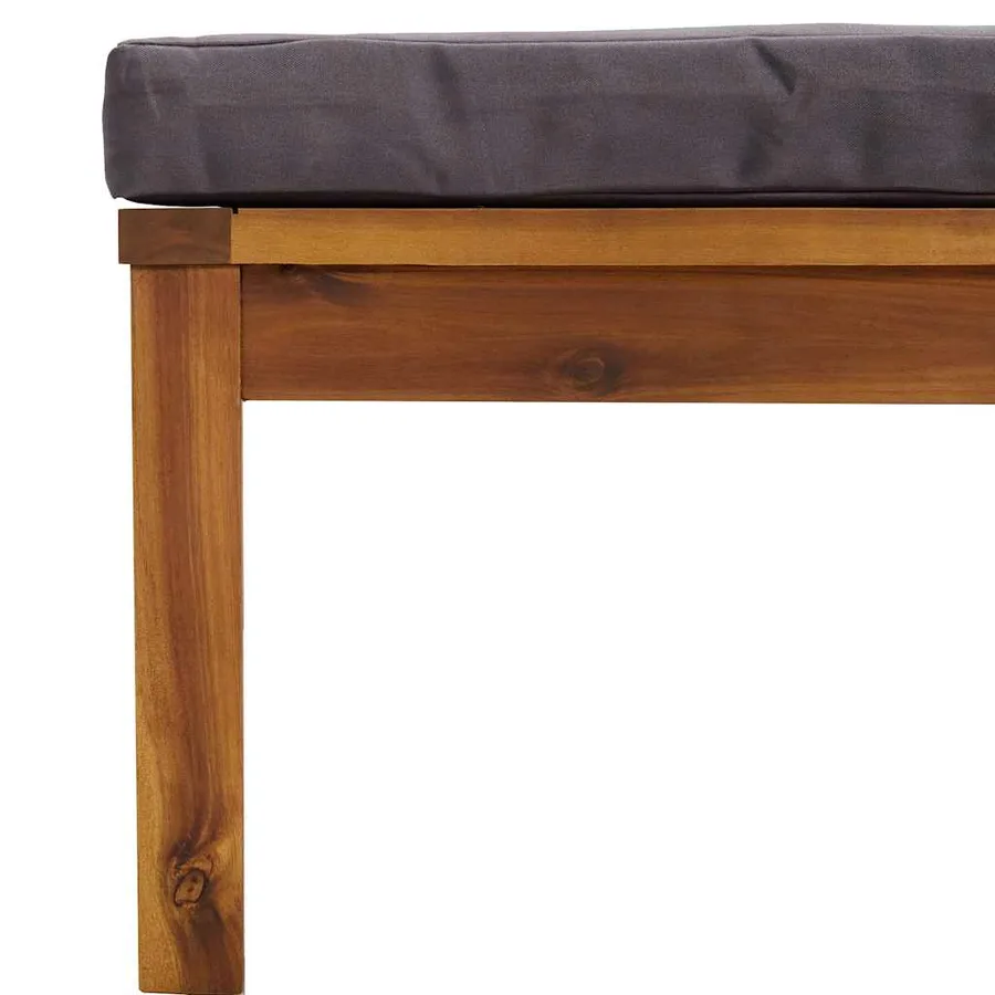 Salon de jardin 3 pcs avec coussins gris foncé Bois d'acacia - 13