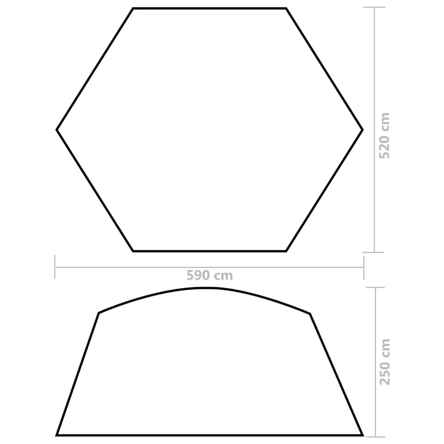 Tente de piscine Tissu 590x520x250 cm Vert - 8