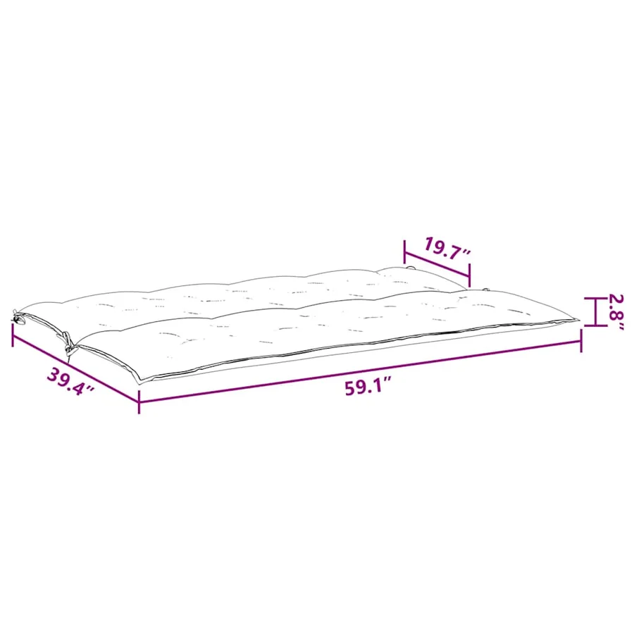 Coussin de banc de jardin noir 150x(50+50)x7 cm tissu oxford - 8