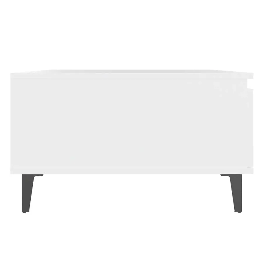 Table basse blanc 90x60x35 cm bois d'ingénierie - 7