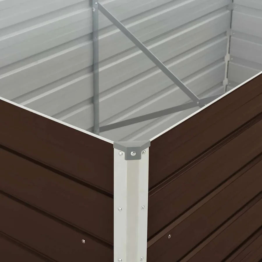 Jardinière surélevée Marron 160x80x77 cm Acier galvanisé - 6