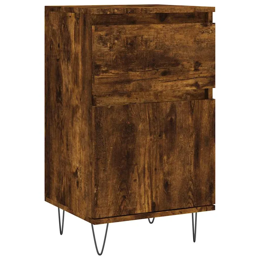 Buffet chêne fumé 40x35x70 cm bois d'ingénierie - 2