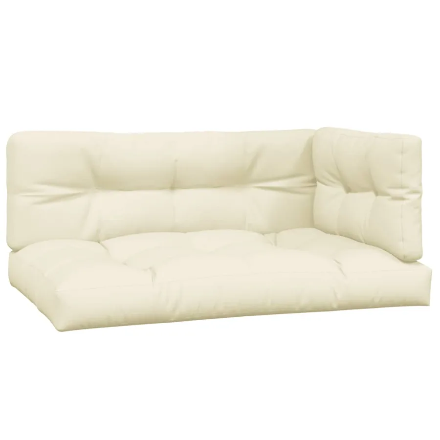 Coussins de palette lot de 3 crème tissu - 2