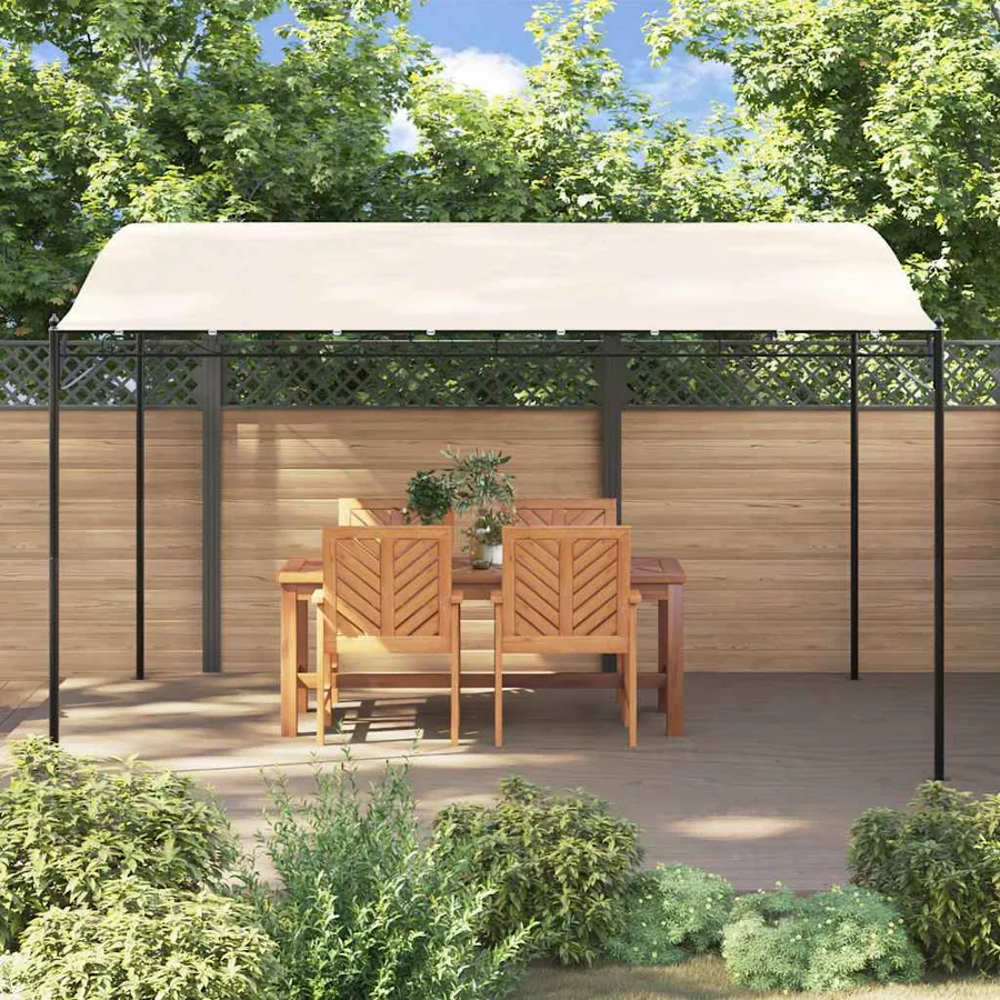 Auvent crème 4x3 m 180 g/m² tissu et acier - 3