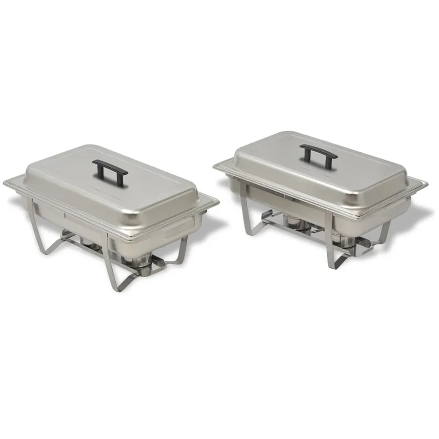 Ensemble de chauffe-plats 2 pcs Acier inoxydable - 2