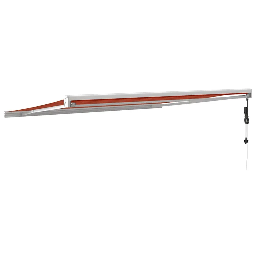 Auvent rétractable orange et marron 4x3 m tissu et aluminium - 4