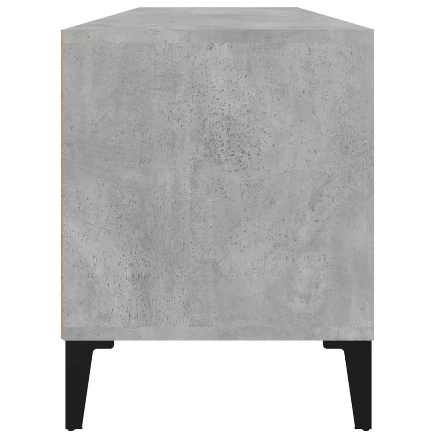 Meuble TV gris béton 100x34,5x44,5 cm bois d'ingénierie - 7