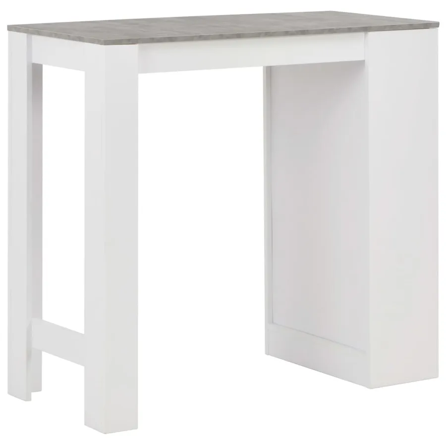 Table de bar avec étagère Blanc 110x50x103 cm - 3