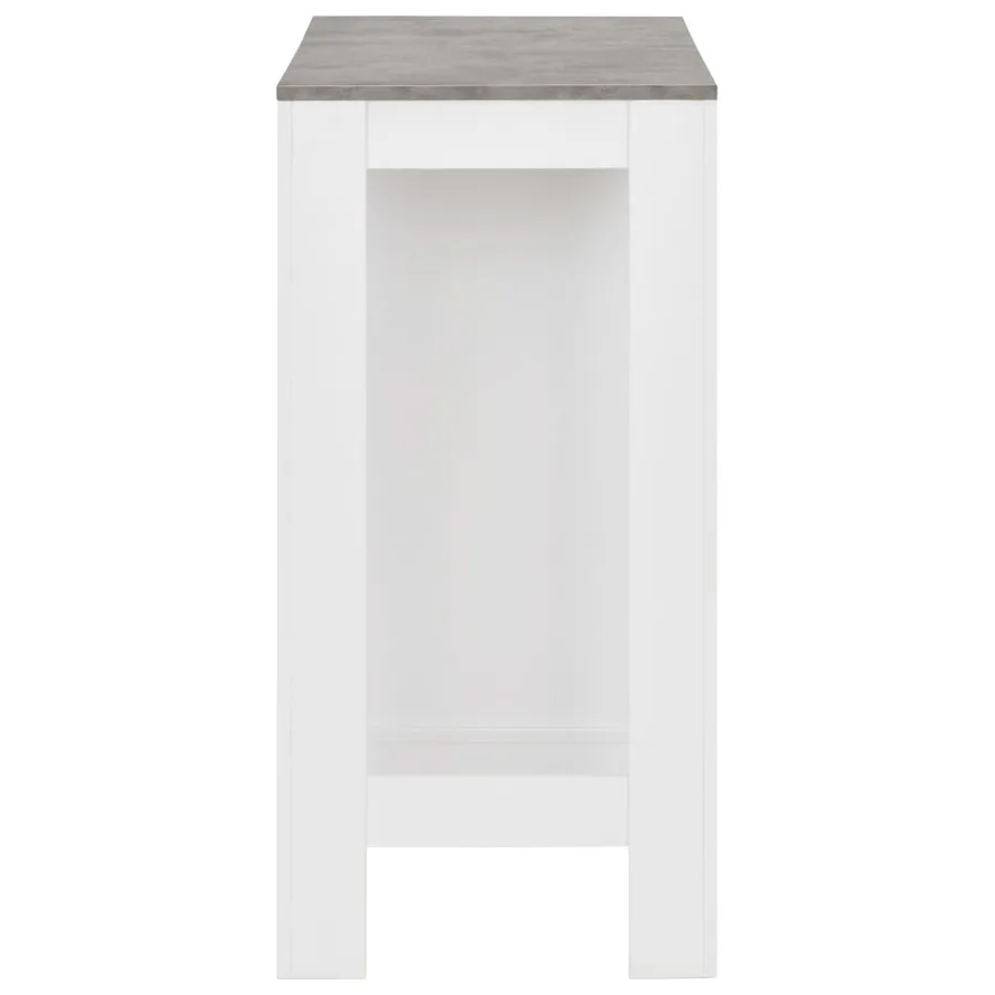 Table de bar avec étagère Blanc 110x50x103 cm - 4