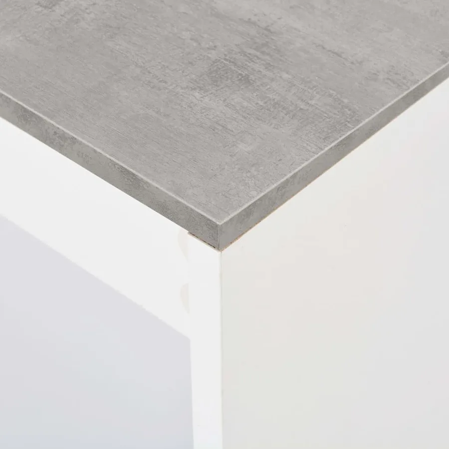 Table de bar avec étagère Blanc 110x50x103 cm - 5