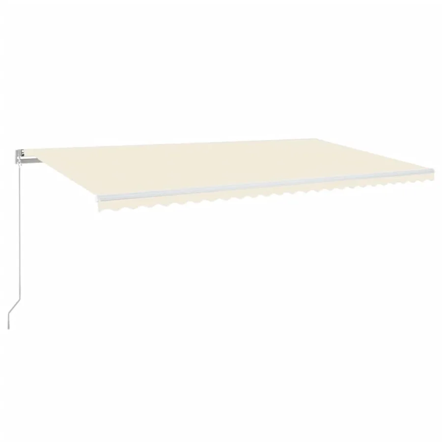 Auvent manuel rétractable avec LED 600x350 cm Crème - 2