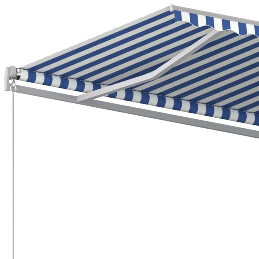 Auvent manuel rétractable 400x350 cm Bleu et blanc - 4