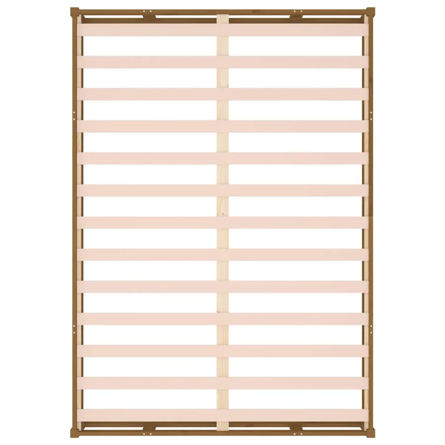 Cadre de lit sans matelas marron miel 200x200 cm bois massif - 7