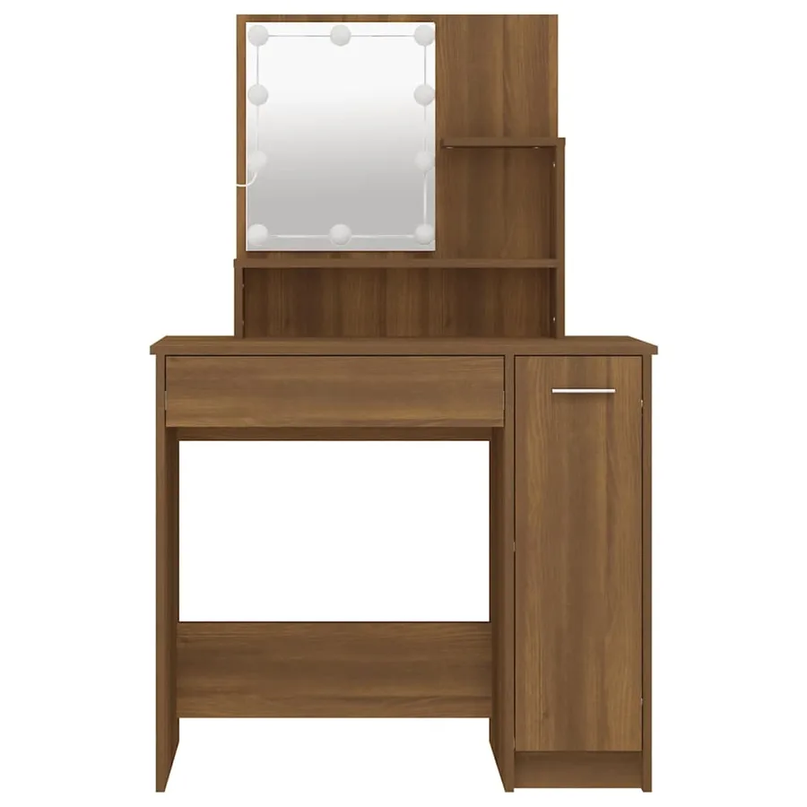 Coiffeuse avec LED Chêne marron 86,5x35x136 cm - 5