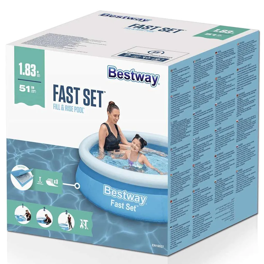 Bestway Piscine gonflable Fast Set Rond 183x51 cm Bleu - 3