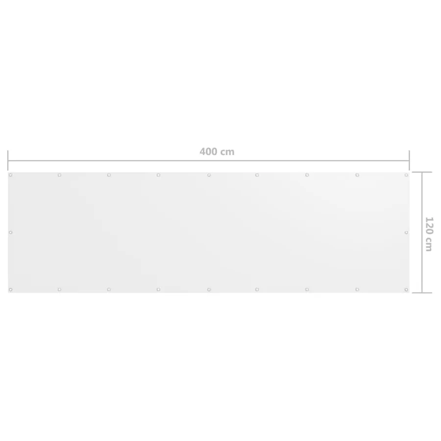 Écran de balcon Blanc 120x400 cm Tissu Oxford - 5