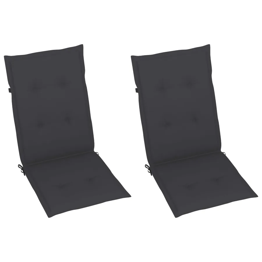 Chaises inclinables de jardin lot de 2 et coussins Bois acacia - 6