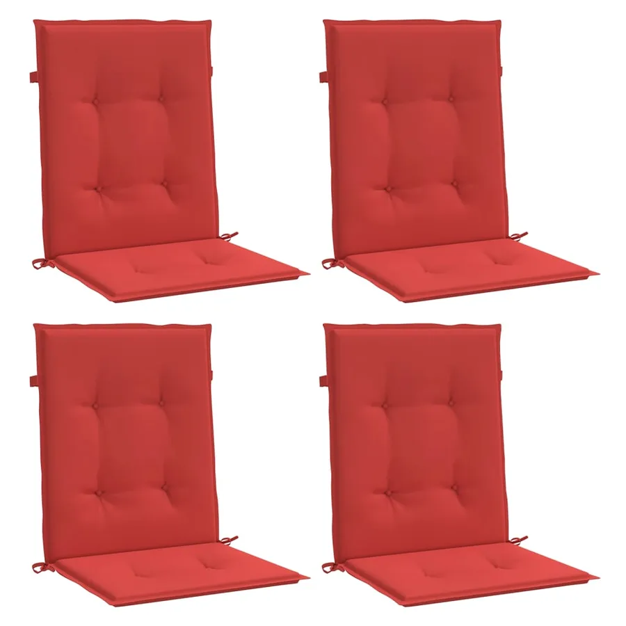 Coussins de chaise de jardin à dossier bas lot de 4 rouge - 3