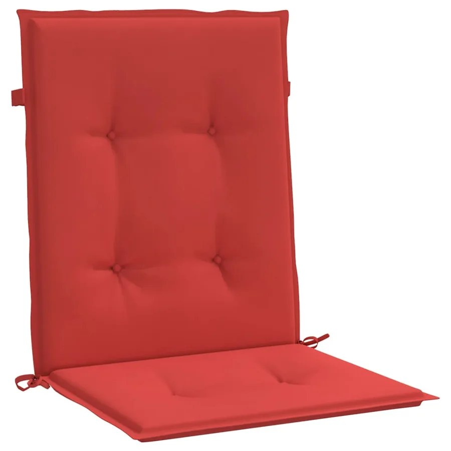 Coussins de chaise de jardin à dossier bas lot de 4 rouge - 5