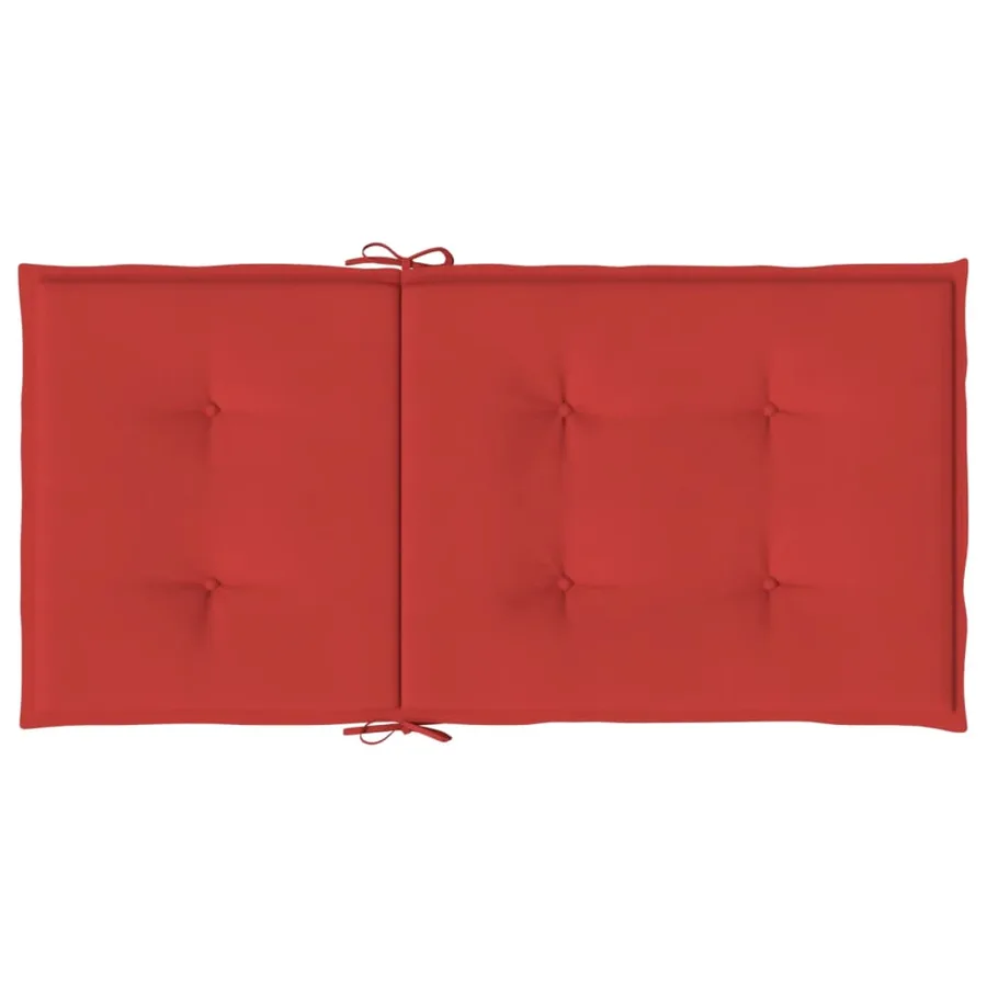 Coussins de chaise de jardin à dossier bas lot de 4 rouge - 7