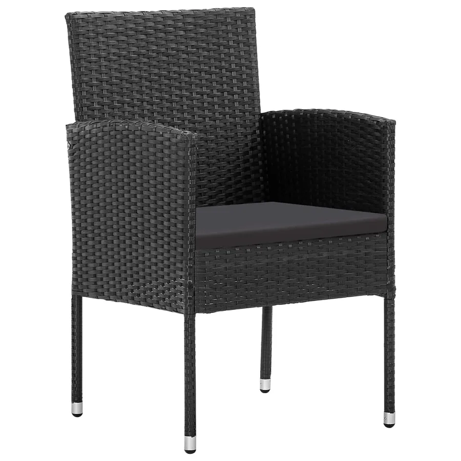 Ensemble à manger de jardin 9 pcs Noir - 3