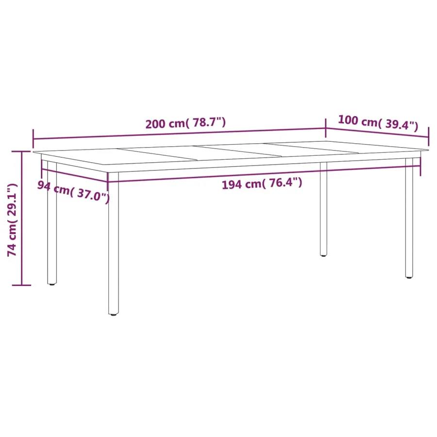 Ensemble à manger de jardin 9 pcs Noir - 8