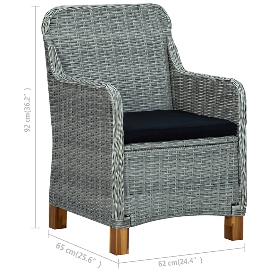 Ensemble à manger de jardin 3 pcs Gris clair - 13