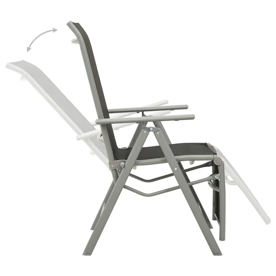 Chaises de jardin lot de 2 Textilène et aluminium Argenté - 6