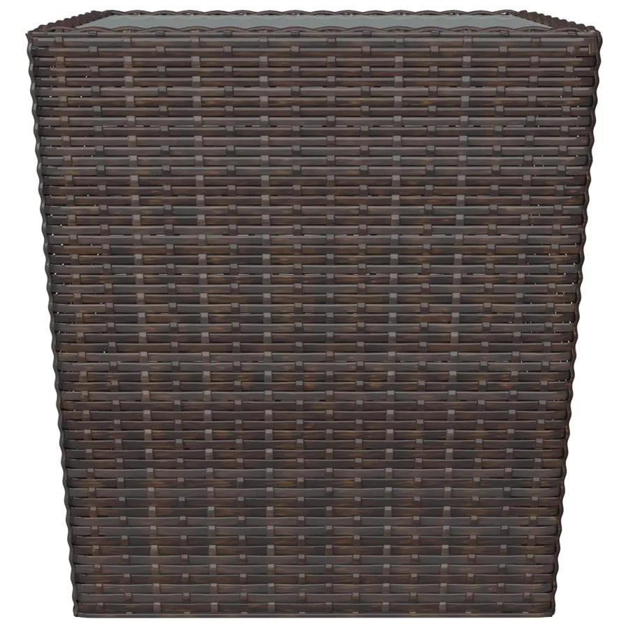 Ensemble de bistro 3 pcs Résine tressée et verre trempé Marron - 10