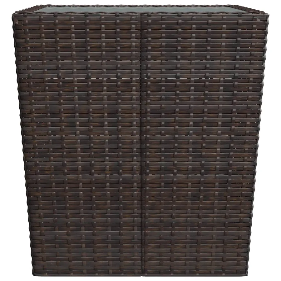 Ensemble de bistro 3 pcs Résine tressée et verre trempé Marron - 11