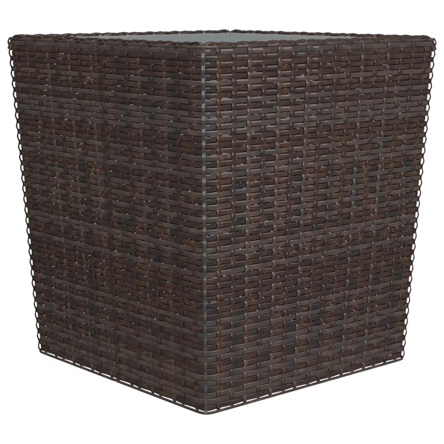 Ensemble de bistro 3 pcs Résine tressée et verre trempé Marron - 9