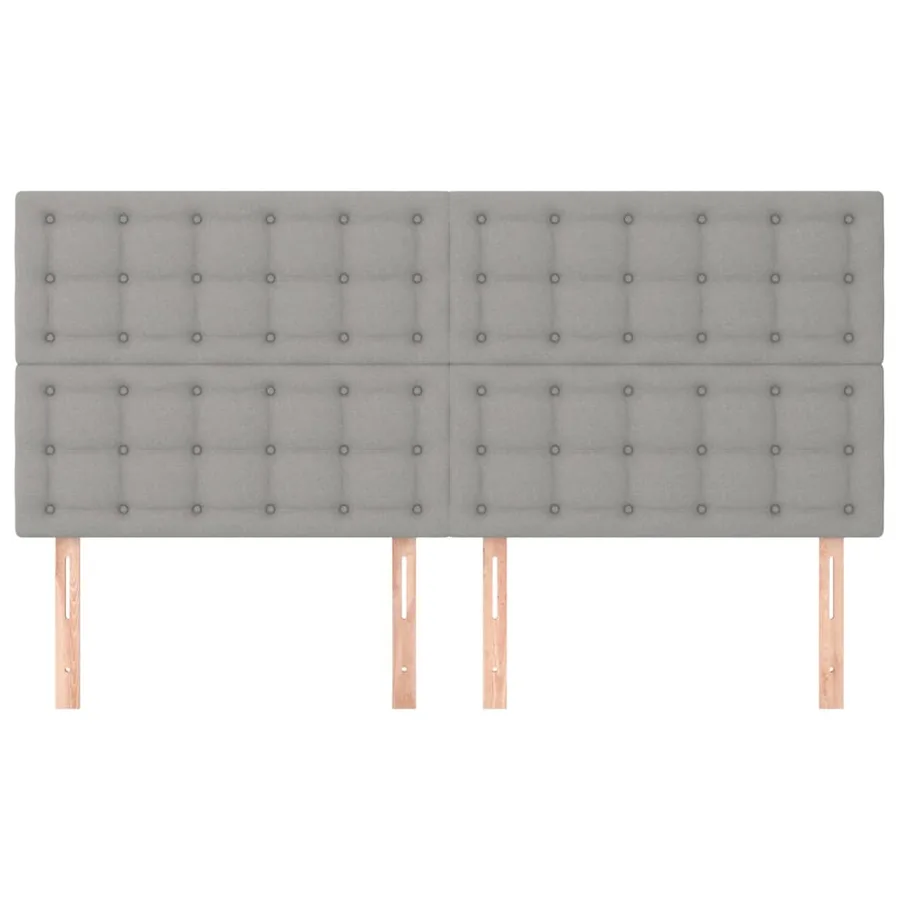 Tête de lit Gris clair 200x5x118/128 cm Tissu - 3