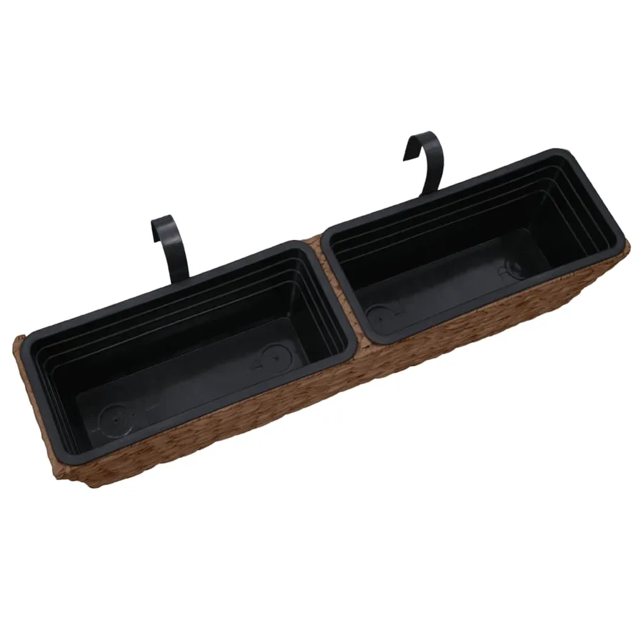Pots de fleurs 2 pcs jacinthe d'eau marron - 4