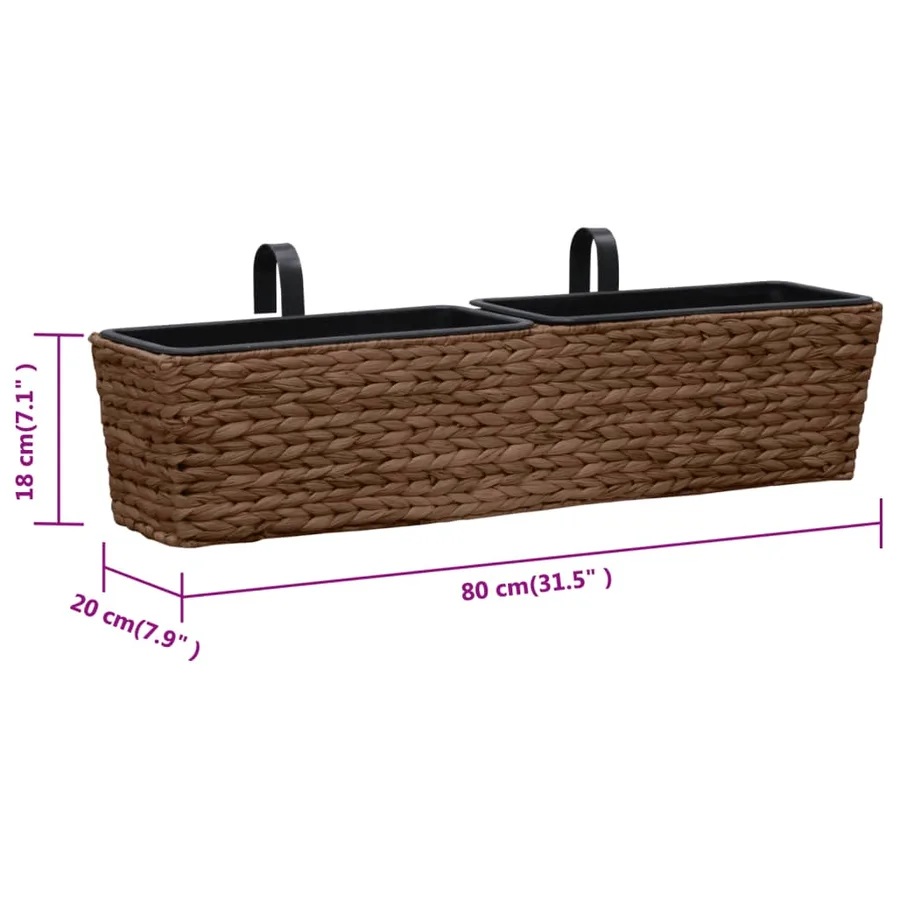Pots de fleurs 2 pcs jacinthe d'eau marron - 9