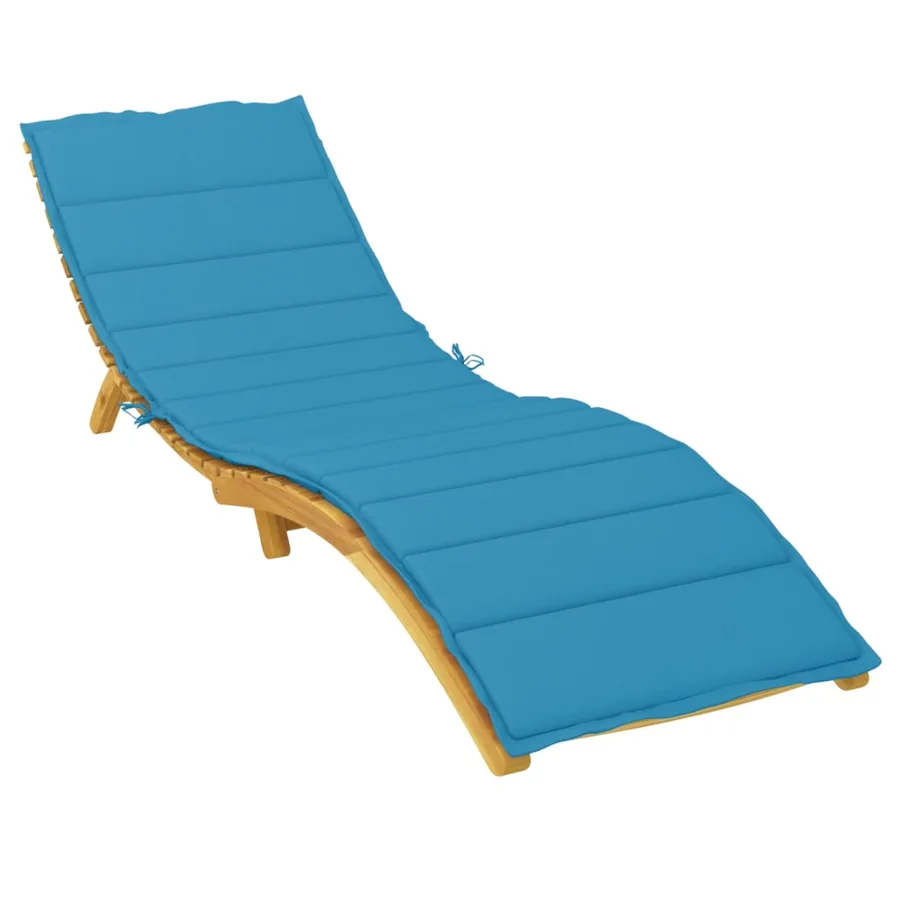 Coussin de chaise longue bleu 200x60x3 cm tissu oxford - 3
