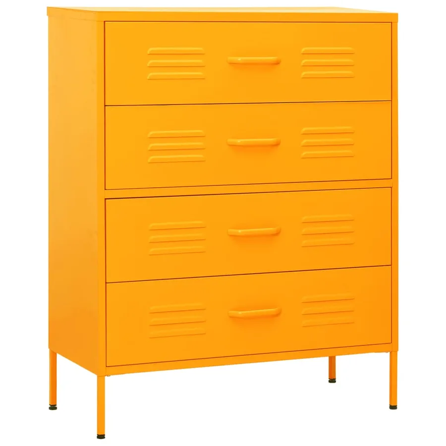 Commode Jaune moutarde 80x35x101,5 cm Acier - 2