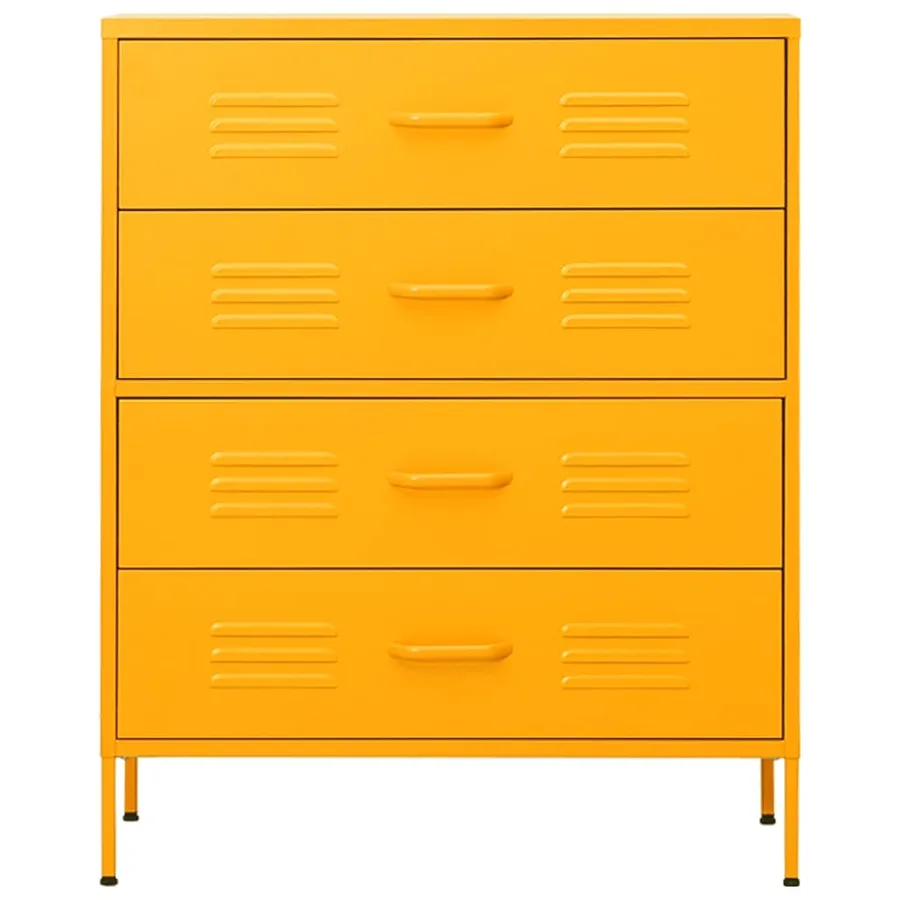 Commode Jaune moutarde 80x35x101,5 cm Acier - 3