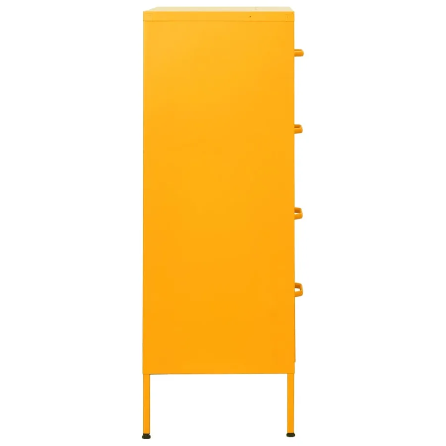 Commode Jaune moutarde 80x35x101,5 cm Acier - 4