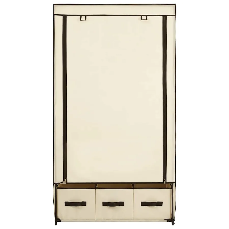 Garde-robe Crème 87 x 49 x 159 cm Tissu - 3