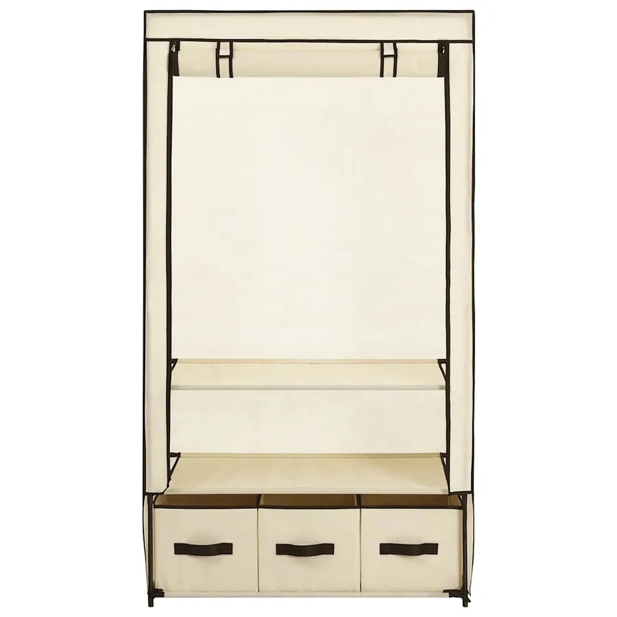 Garde-robe Crème 87 x 49 x 159 cm Tissu - 4