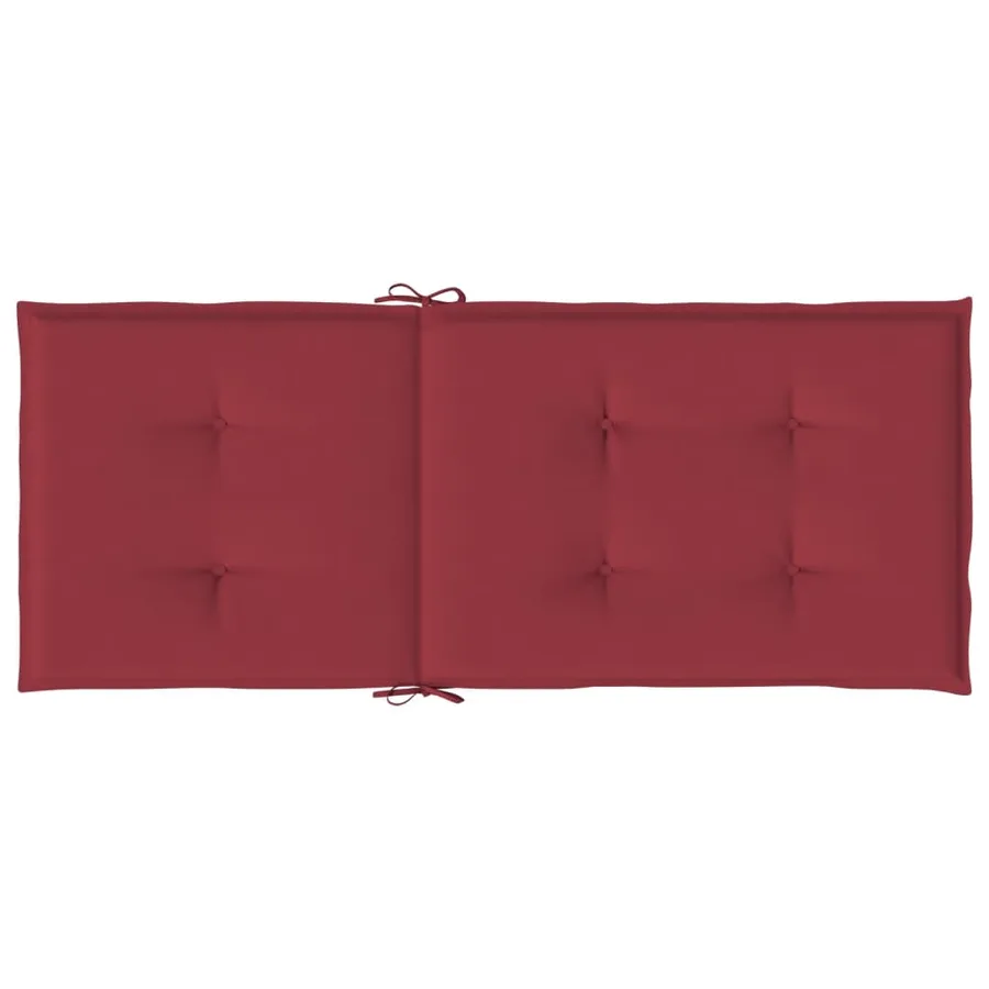 Coussins de chaise de jardin à dossier haut lot de 6 bordeaux - 7