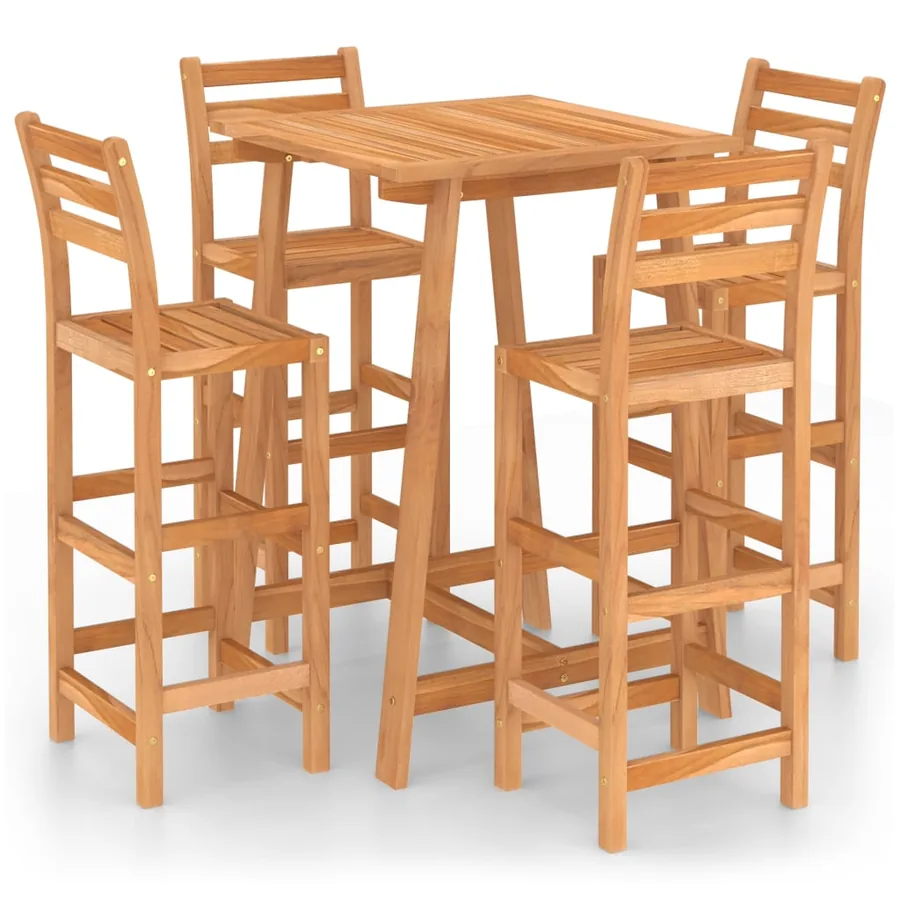 Ensemble de bar d'extérieur 5 pcs Bois d'acacia massif - 2