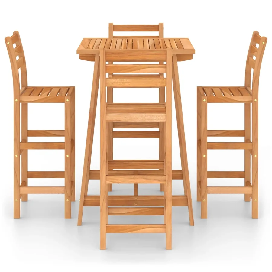 Ensemble de bar d'extérieur 5 pcs Bois d'acacia massif - 3