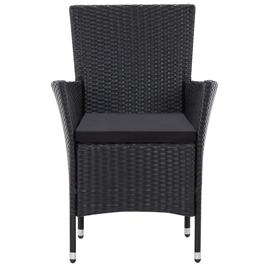 Ensemble à dîner d'extérieur 9 pcs Résine tressée Noir - 6