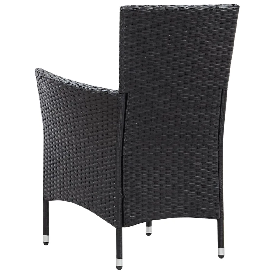 Ensemble à dîner d'extérieur 9 pcs Résine tressée Noir - 8
