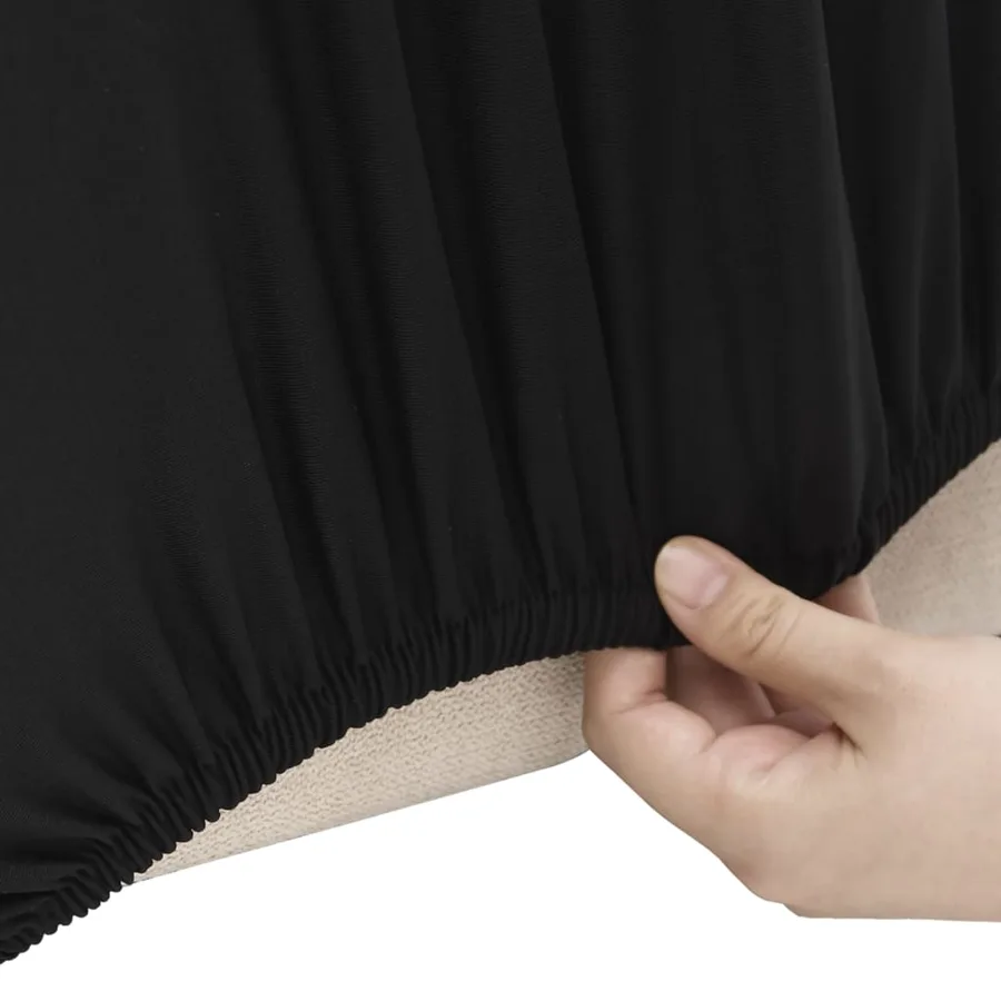 Housse extensible de canapé 2 places Crème Jersey de polyester - 3