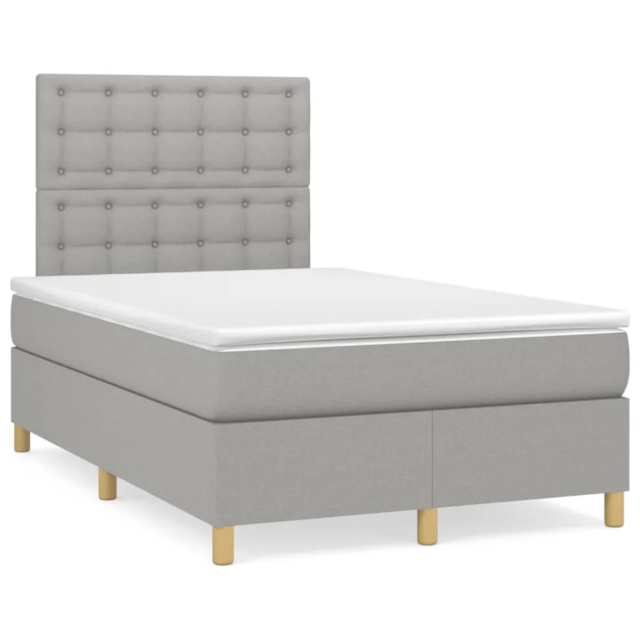 Sommier à lattes de lit avec matelas Gris clair 120x200cm Tissu - 2