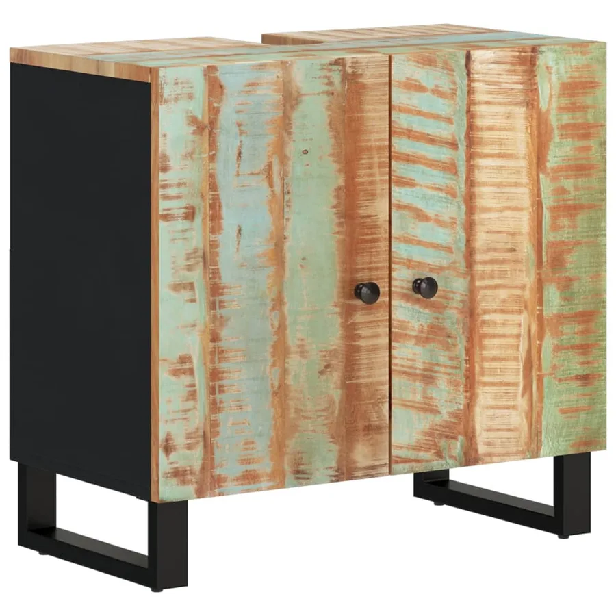 Ensemble de meubles de salle de bain 3 pcs bois massif récupéré - 5