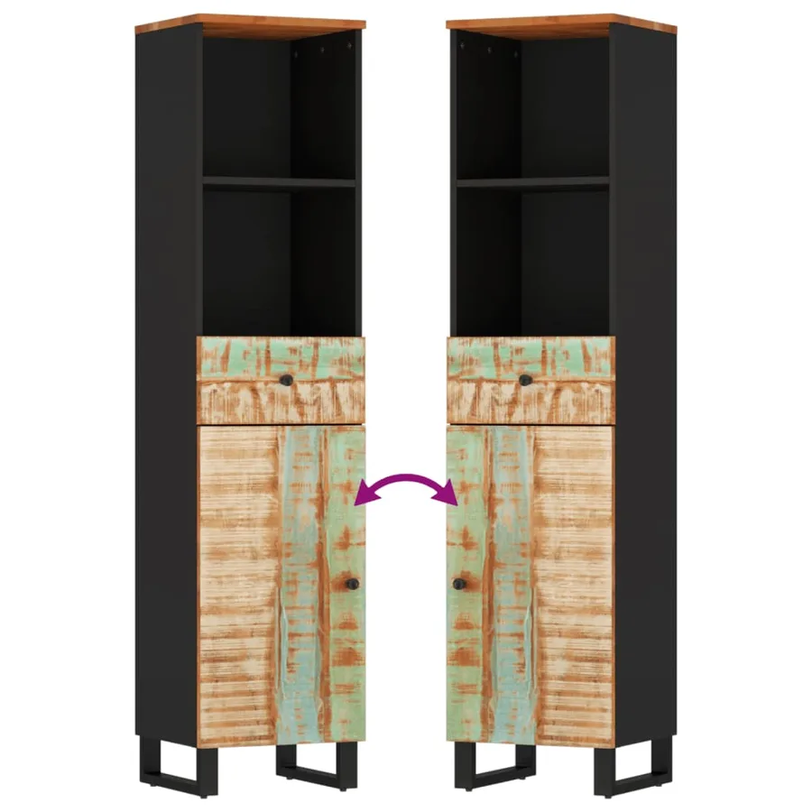 Ensemble de meubles de salle de bain 3 pcs bois massif récupéré - 8